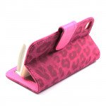 Wholesale iPhone 4S / 4 Leopard Flip Leather Wallet Case  (Hot Pink)